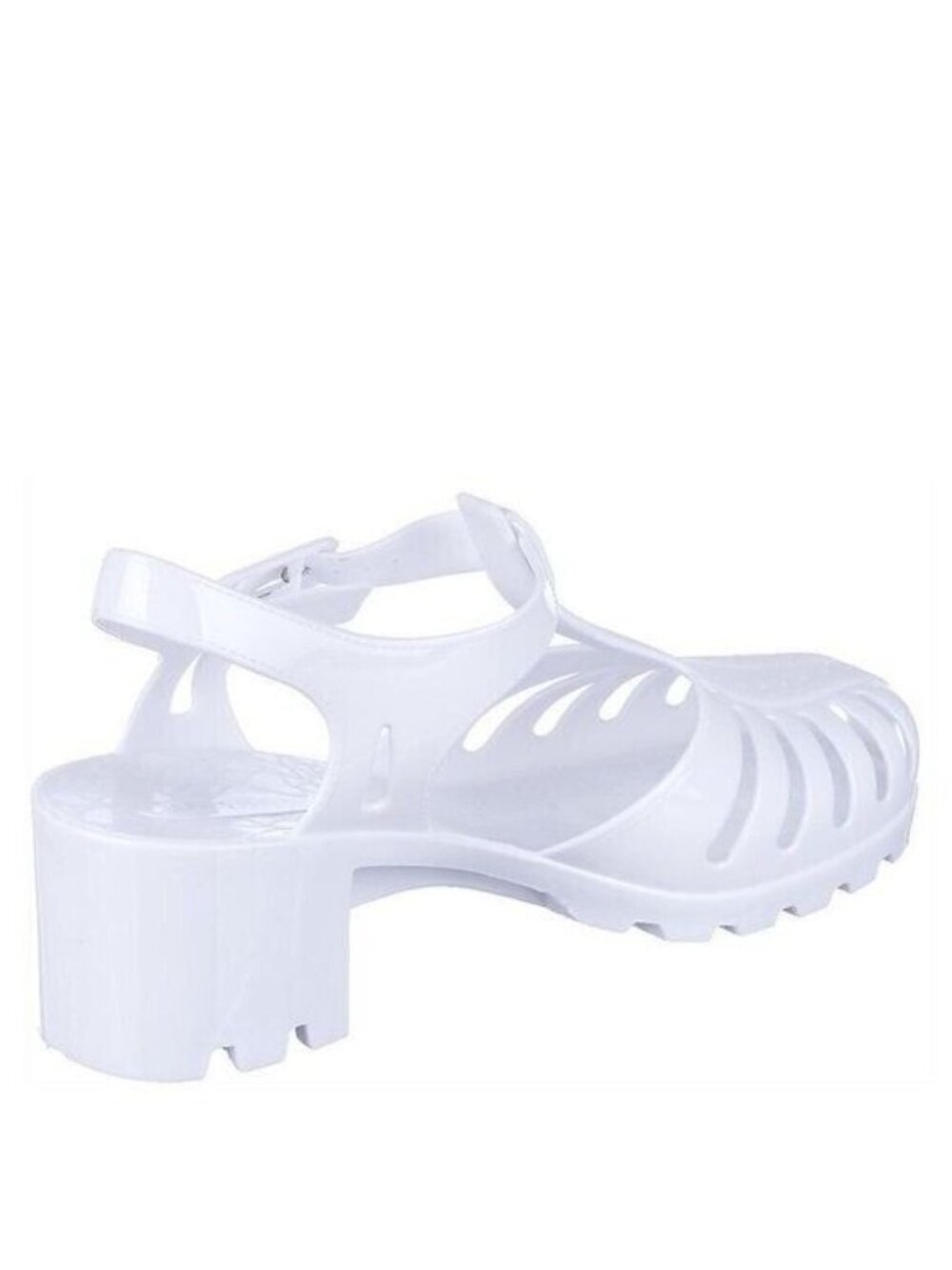 NIB Bamboo Size 7 White Sugar-01 Low Heel Jelly Slingback Sandal Jellies NEW - Picture 2 of 3